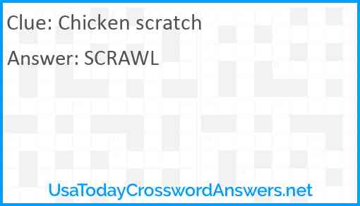 Chicken scratch Answer
