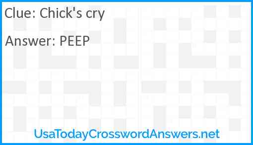 Chick's cry Answer