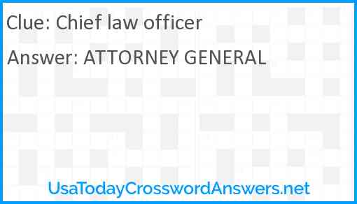 Chief law officer Answer