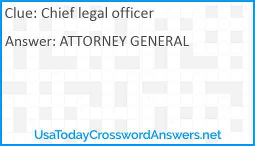 Chief legal officer Answer