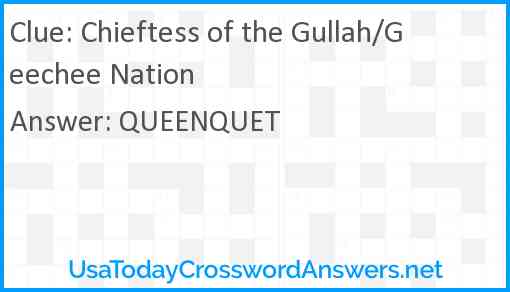 Chieftess of the Gullah/Geechee Nation Answer