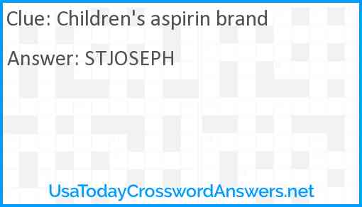 Children's aspirin brand Answer
