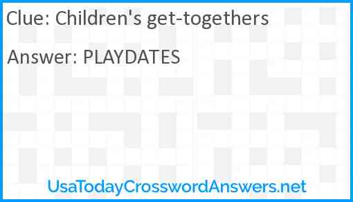 Children's get-togethers Answer