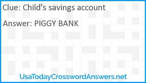 Child's savings account Answer