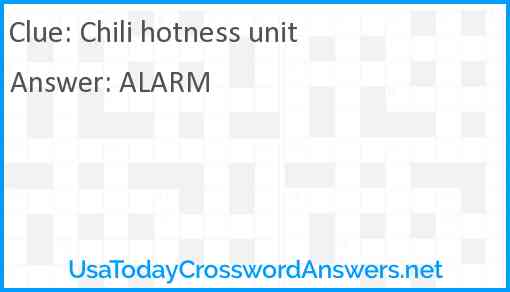 Chili hotness unit Answer