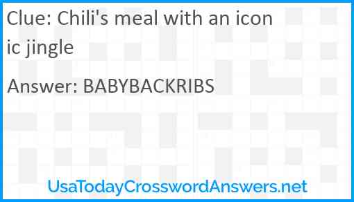 Chili's meal with an iconic jingle Answer