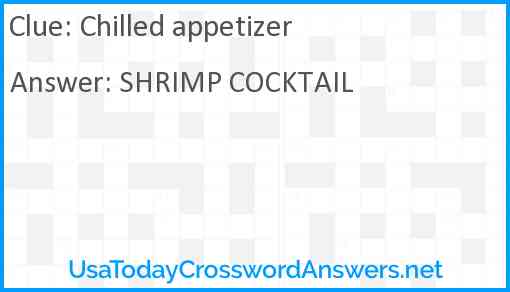 Chilled appetizer Answer