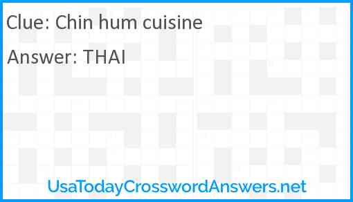 Chin hum cuisine Answer