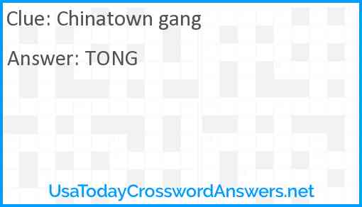 Chinatown gang Answer
