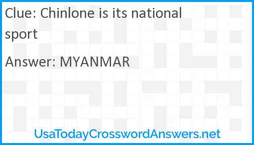 Chinlone is its national sport Answer