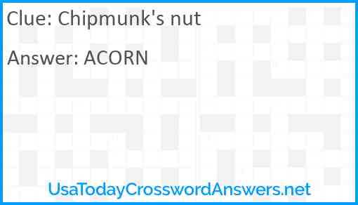 Chipmunk's nut Answer
