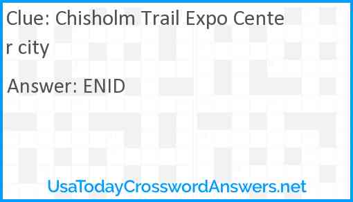 Chisholm Trail Expo Center city Answer
