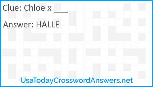 Chloe x ___ Answer