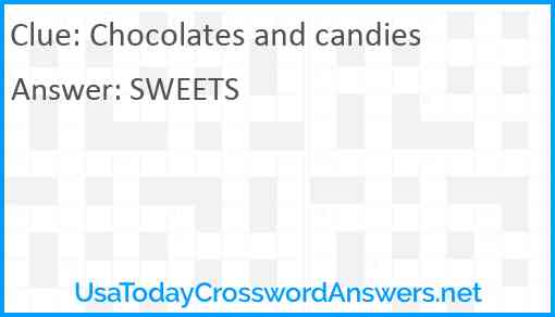 Chocolates and candies Answer