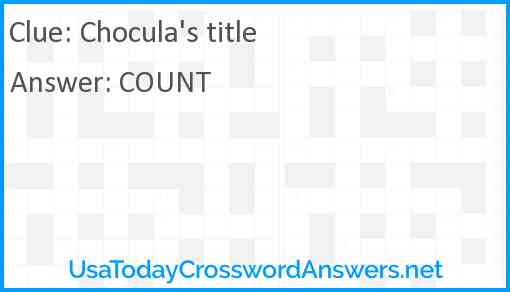 Chocula's title Answer