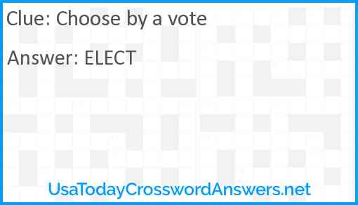 Choose by a vote Answer