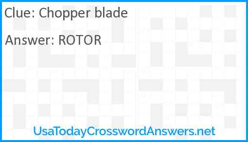 Chopper blade Answer