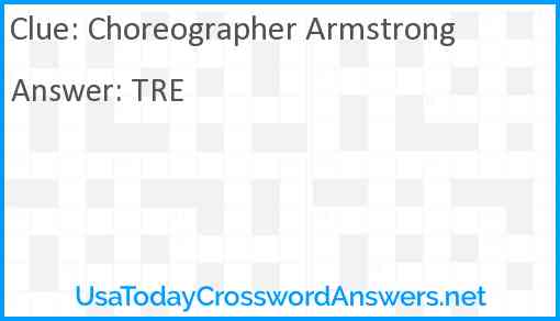 Choreographer Armstrong Answer
