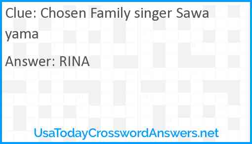 Chosen Family singer Sawayama Answer