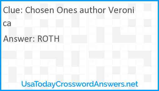Chosen Ones author Veronica Answer