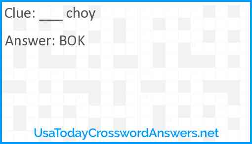 ___ choy Answer
