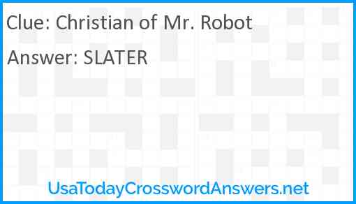 Christian of Mr. Robot Answer
