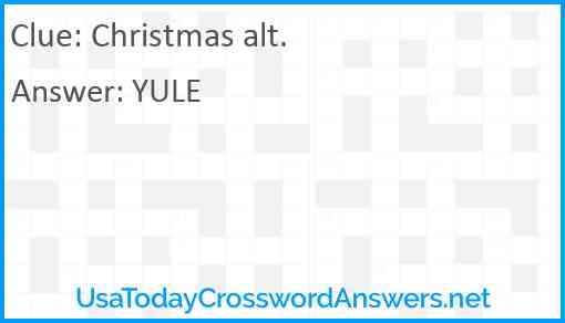 Christmas alt. Answer