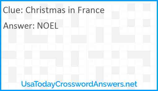 Christmas in France Answer