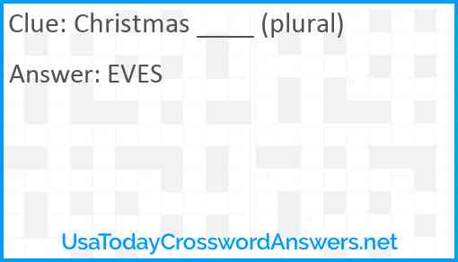 Christmas ____ (plural) Answer