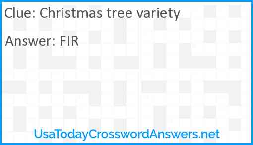 Christmas tree variety Answer
