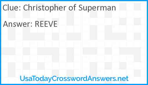 Christopher of Superman Answer
