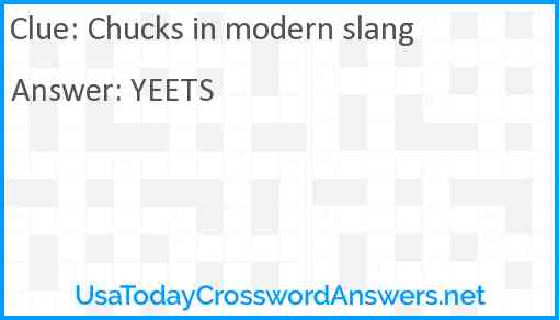 Chucks in modern slang Answer