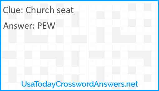 Church seat Answer