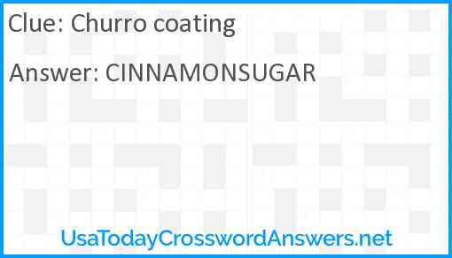 Churro coating Answer