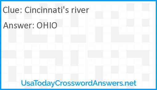 Cincinnati's river Answer