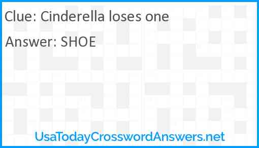 Cinderella loses one Answer