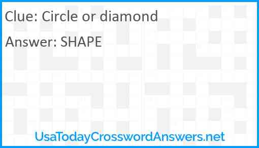 Circle or diamond Answer