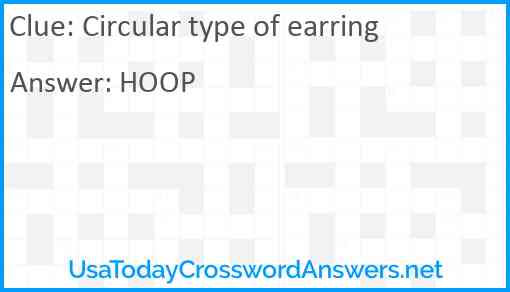 Circular type of earring Answer