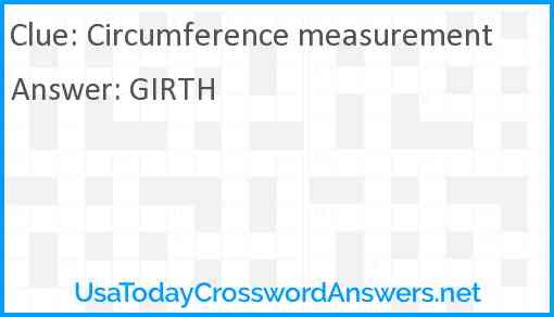 Circumference measurement Answer