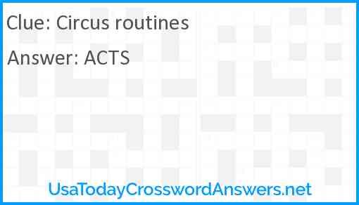 Circus routines Answer