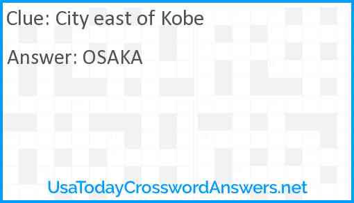 City east of Kobe Answer