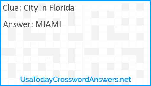 City in Florida Answer