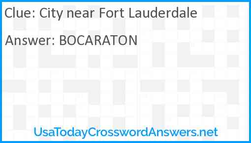 City near Fort Lauderdale Answer