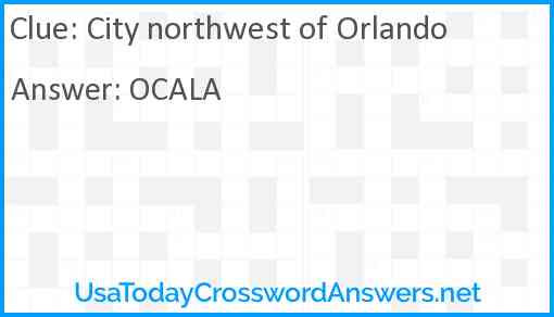 City northwest of Orlando Answer