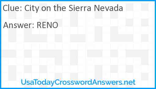 City on the Sierra Nevada Answer