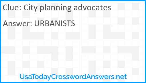 City planning advocates Answer