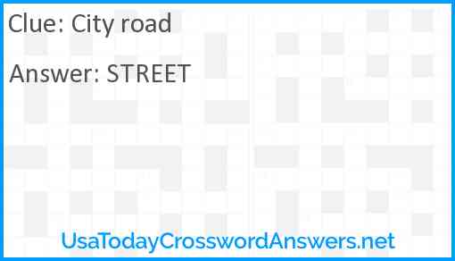 City road Answer