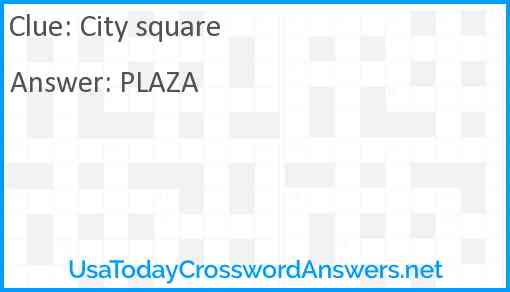 City square Answer