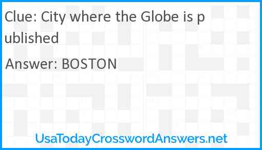 City where the Globe is published Answer
