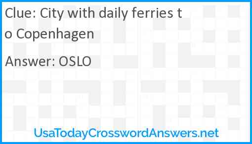 City with daily ferries to Copenhagen Answer